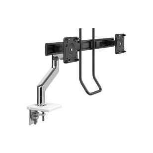 M8.1 Monitor Arm with Black Crossbar and Handle, Two-Piece Clamp Mount Base, Black with Black Trim