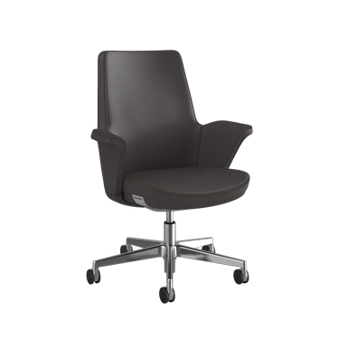 Summa Chair with Upholstered Leather Back and Espresso- Maribo (Chrome-Free Leather)