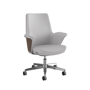 Summa Chair with Upholstered Leather Back and Stone- Maribo (Chrome-Free Leather)