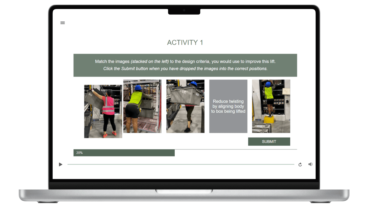 ergoIQ learn UI